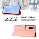 For Sony Xperia 10 V 2023 Skin Feel Solid Color Leather Phone Case with Lanyard(Pink) - 3