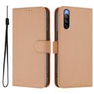 For Sony Xperia 10 V 2023 Skin Feel Solid Color Leather Phone Case with Lanyard(Nude) - 2