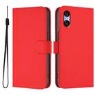 For Sony Xperia 10 VI 2024 Skin Feel Solid Color Leather Phone Case with Lanyard(Red) - 2