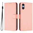 For Sony Xperia 10 VI 2024 Skin Feel Solid Color Leather Phone Case with Lanyard(Pink) - 2