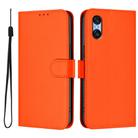 For Sony Xperia 10 VI 2024 Skin Feel Solid Color Leather Phone Case with Lanyard(Orange) - 2