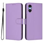 For Sony Xperia 10 VI 2024 Skin Feel Solid Color Leather Phone Case with Lanyard(Lavender Purple) - 2