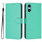 For Sony Xperia 10 VI 2024 Skin Feel Solid Color Leather Phone Case with Lanyard(Green) - 2