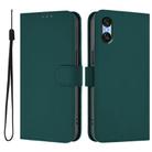 For Sony Xperia 10 VI 2024 Skin Feel Solid Color Leather Phone Case with Lanyard(Dark Green) - 2