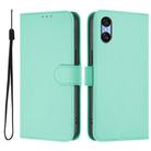 For Sony Xperia 10 VI 2024 Skin Feel Solid Color Leather Phone Case with Lanyard(Mint Green) - 2