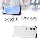 For Sony Xperia 10 VI 2024 Skin Feel Solid Color Leather Phone Case with Lanyard(White) - 3