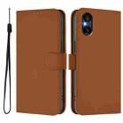 For Sony Xperia 5 VI Skin Feel Solid Color Leather Phone Case with Lanyard(Brown) - 2