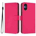 For Sony Xperia 5 VI Skin Feel Solid Color Leather Phone Case with Lanyard(Rose Red) - 2