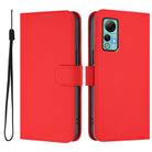 For Ulefone Note 14 Skin Feel Solid Color Leather Phone Case with Lanyard(Red) - 2