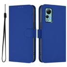 For Ulefone Note 14 Skin Feel Solid Color Leather Phone Case with Lanyard(Dark Blue) - 2