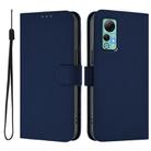 For Ulefone Note 14 Skin Feel Solid Color Leather Phone Case with Lanyard(Navy Blue) - 2