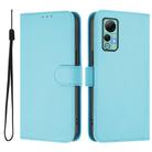 For Ulefone Note 14 Skin Feel Solid Color Leather Phone Case with Lanyard(Sky Blue) - 2