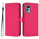 For Ulefone Note 14 Skin Feel Solid Color Leather Phone Case with Lanyard(Rose Red) - 2