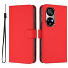 For Ulefone Note 17 Pro Skin Feel Solid Color Leather Phone Case with Lanyard(Red) - 2