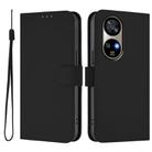 For Ulefone Note 17 Pro Skin Feel Solid Color Leather Phone Case with Lanyard(Black) - 2
