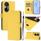 For Ulefone Note 17 Pro Skin Feel Solid Color Leather Phone Case with Lanyard(Lemon Yellow) - 1