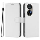 For Ulefone Note 17 Pro Skin Feel Solid Color Leather Phone Case with Lanyard(White) - 2