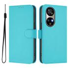 For Ulefone Note 17 Pro Skin Feel Solid Color Leather Phone Case with Lanyard(Lake Blue) - 2