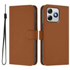 For Ulefone Note 18 Ultra Skin Feel Solid Color Leather Phone Case with Lanyard(Brown) - 2