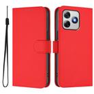 For Ulefone Note 18 Ultra Skin Feel Solid Color Leather Phone Case with Lanyard(Red) - 2