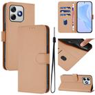 For Ulefone Note 18 Ultra Skin Feel Solid Color Leather Phone Case with Lanyard(Nude) - 1