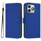For Ulefone Note 18 Ultra Skin Feel Solid Color Leather Phone Case with Lanyard(Dark Blue) - 2