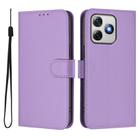 For Ulefone Note 18 Ultra Skin Feel Solid Color Leather Phone Case with Lanyard(Lavender Purple) - 2