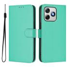For Ulefone Note 18 Ultra Skin Feel Solid Color Leather Phone Case with Lanyard(Green) - 2