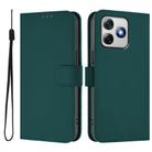 For Ulefone Note 18 Ultra Skin Feel Solid Color Leather Phone Case with Lanyard(Dark Green) - 2