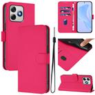 For Ulefone Note 18 Ultra Skin Feel Solid Color Leather Phone Case with Lanyard(Rose Red) - 1
