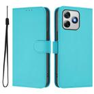For Ulefone Note 18 Ultra Skin Feel Solid Color Leather Phone Case with Lanyard(Lake Blue) - 2
