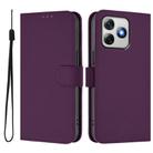 For Ulefone Note 18 Ultra Skin Feel Solid Color Leather Phone Case with Lanyard(Violet) - 2