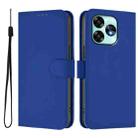 For Umidigi A15 / A15C / A15T Skin Feel Solid Color Leather Phone Case with Lanyard(Dark Blue) - 2