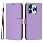 For Umidigi A15 / A15C / A15T Skin Feel Solid Color Leather Phone Case with Lanyard(Lavender Purple) - 2