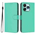 For Umidigi A15 / A15C / A15T Skin Feel Solid Color Leather Phone Case with Lanyard(Green) - 2