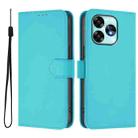 For Umidigi A15 / A15C / A15T Skin Feel Solid Color Leather Phone Case with Lanyard(Lake Blue) - 2