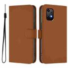 For Umidigi Bison X20 Skin Feel Solid Color Leather Phone Case with Lanyard(Brown) - 2