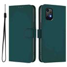 For Umidigi Bison X20 Skin Feel Solid Color Leather Phone Case with Lanyard(Dark Green) - 2