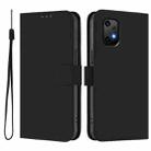 For Umidigi Bison X20 Skin Feel Solid Color Leather Phone Case with Lanyard(Black) - 2