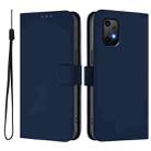 For Umidigi Bison X20 Skin Feel Solid Color Leather Phone Case with Lanyard(Navy Blue) - 2