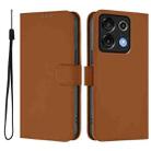 For Umidigi G9 5G Skin Feel Solid Color Leather Phone Case with Lanyard(Brown) - 2