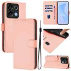 For Umidigi G9 5G Skin Feel Solid Color Leather Phone Case with Lanyard(Pink) - 1