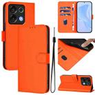 For Umidigi G9 5G Skin Feel Solid Color Leather Phone Case with Lanyard(Orange) - 1