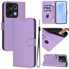 For Umidigi G9 5G Skin Feel Solid Color Leather Phone Case with Lanyard(Lavender Purple) - 1