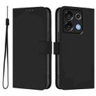 For Umidigi G9 5G Skin Feel Solid Color Leather Phone Case with Lanyard(Black) - 2