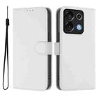 For Umidigi G9 5G Skin Feel Solid Color Leather Phone Case with Lanyard(White) - 2