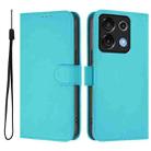 For Umidigi G9 5G Skin Feel Solid Color Leather Phone Case with Lanyard(Lake Blue) - 2