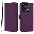 For Umidigi G9 5G Skin Feel Solid Color Leather Phone Case with Lanyard(Violet) - 2