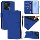 For Umidigi Note 90 Skin Feel Solid Color Leather Phone Case with Lanyard(Dark Blue) - 1