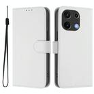 For Umidigi Note 100 Skin Feel Solid Color Leather Phone Case with Lanyard(White) - 2